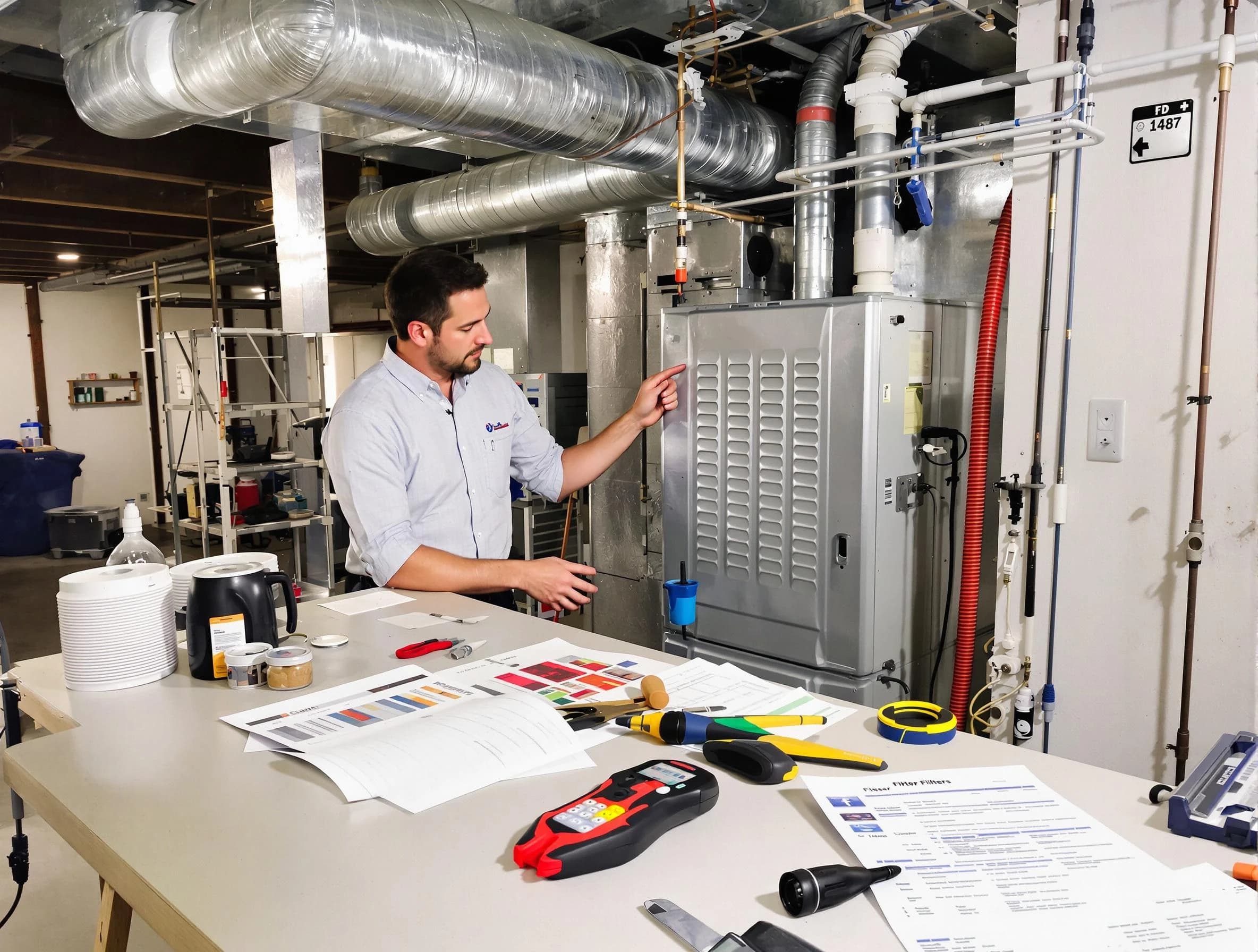 Lithia Springs Air Duct Cleaning inspector conducting detailed filter system evaluation using professional diagnostic tools in Lithia Springs