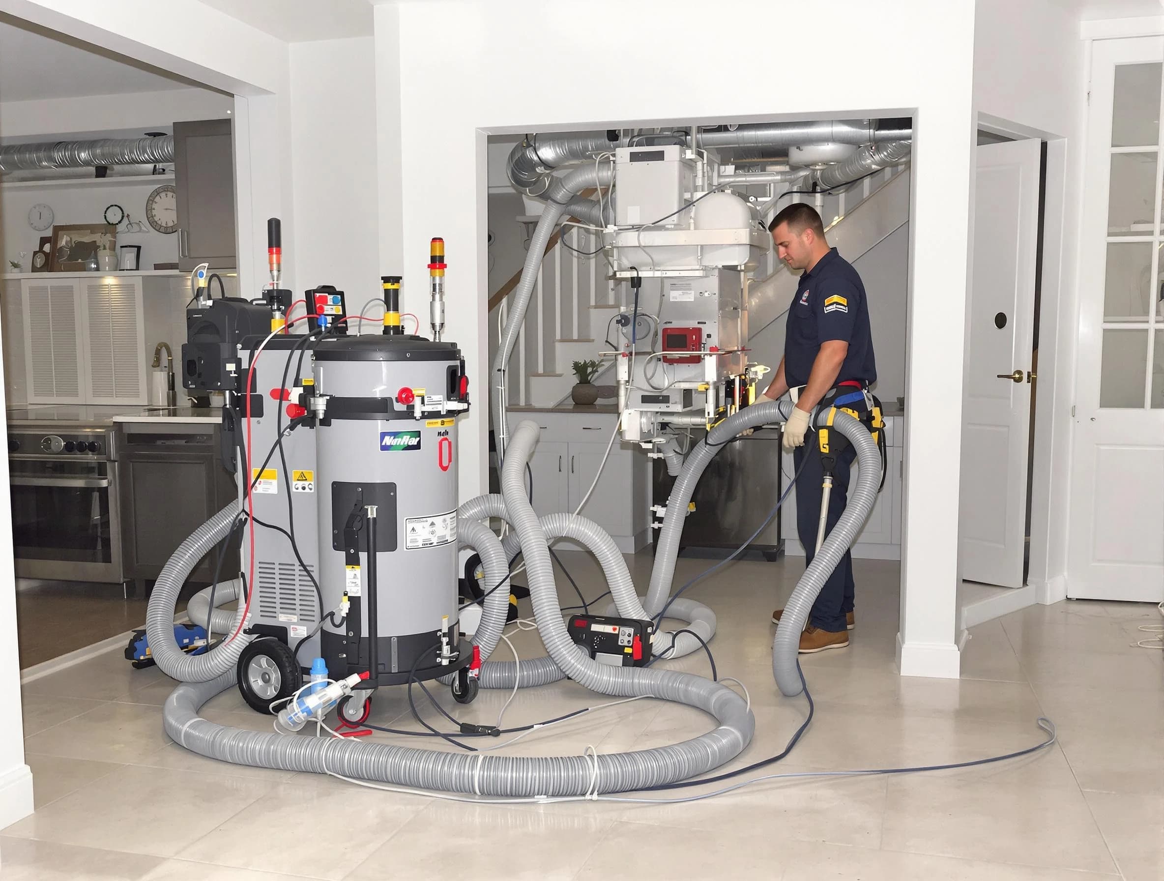 Lithia Springs Air Duct Cleaning technician operating negative pressure cleaning equipment for thorough duct maintenance in Lithia Springs