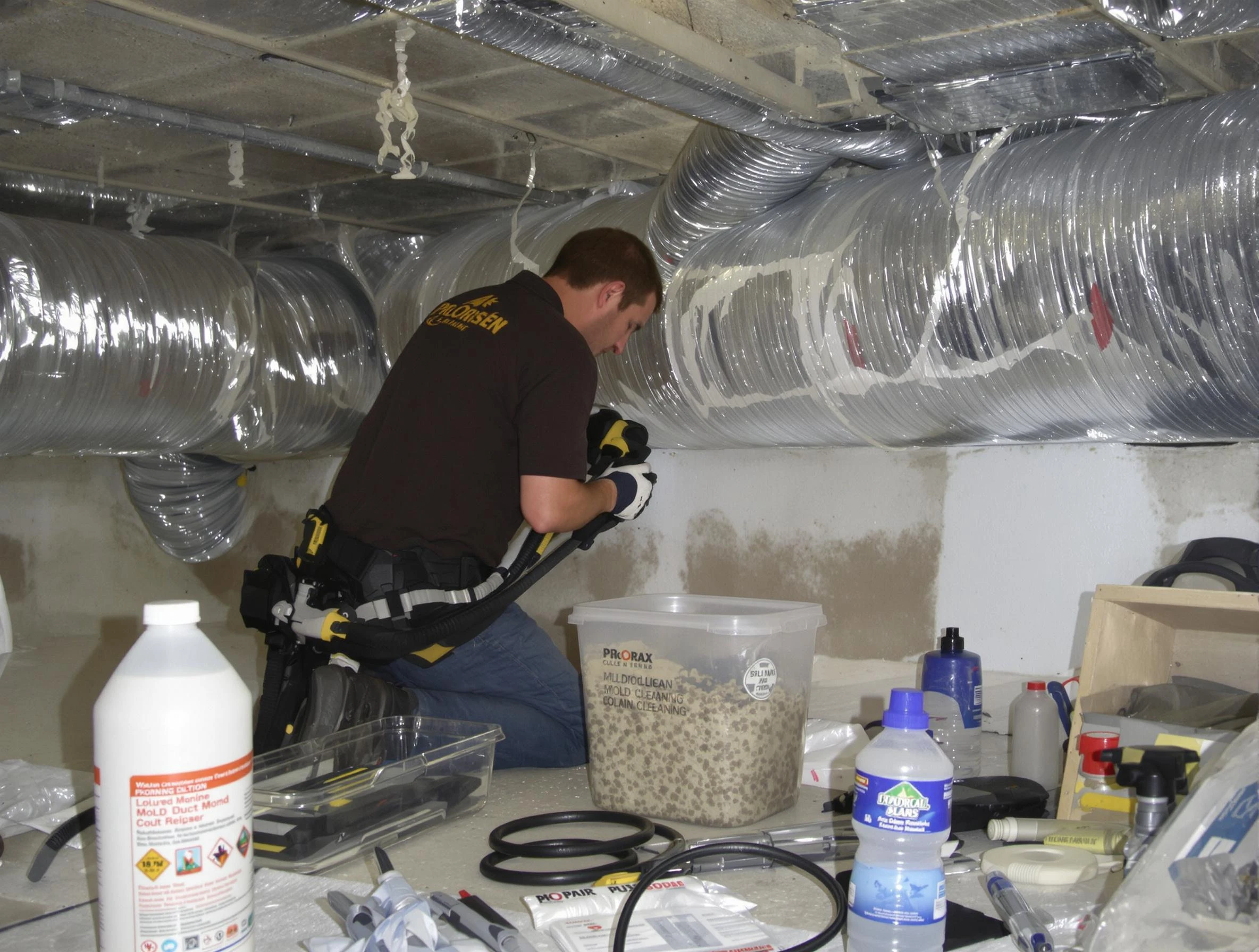 Lithia Springs Air Duct Cleaning specialist performing professional mold removal from air ducts in Lithia Springs