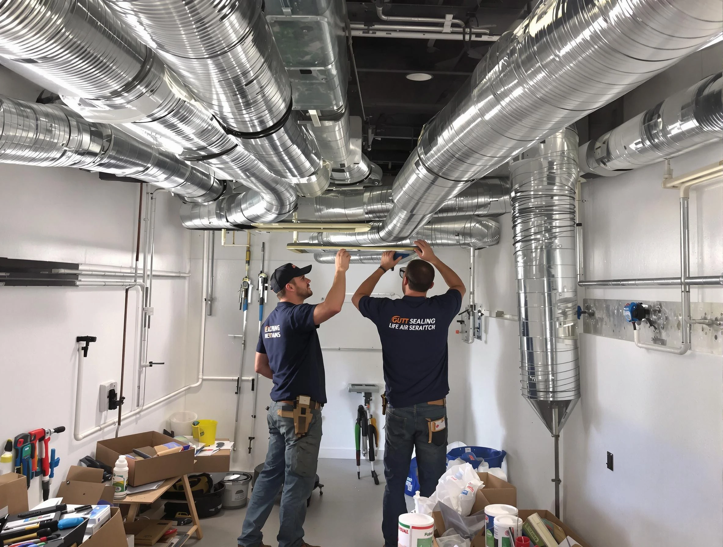 Lithia Springs Air Duct Cleaning technician applying professional duct sealing solutions in Lithia Springs
